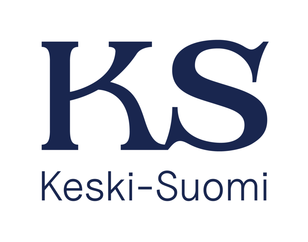 Keski-Suomen tunnus, jossa on kirjaimet K ja S, joiden alla on teksti "Keski-Suomi".